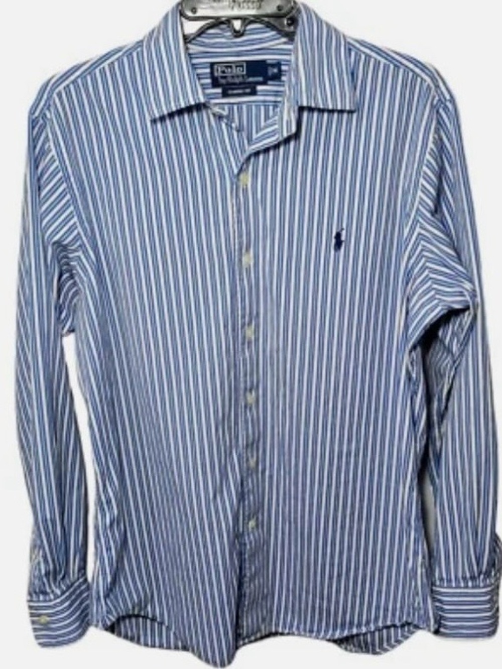 Polo by Ralph Lauren Blue and White Striped Dress Shirt